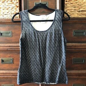 Vintage Talbots pure silk black layered blouse in size L